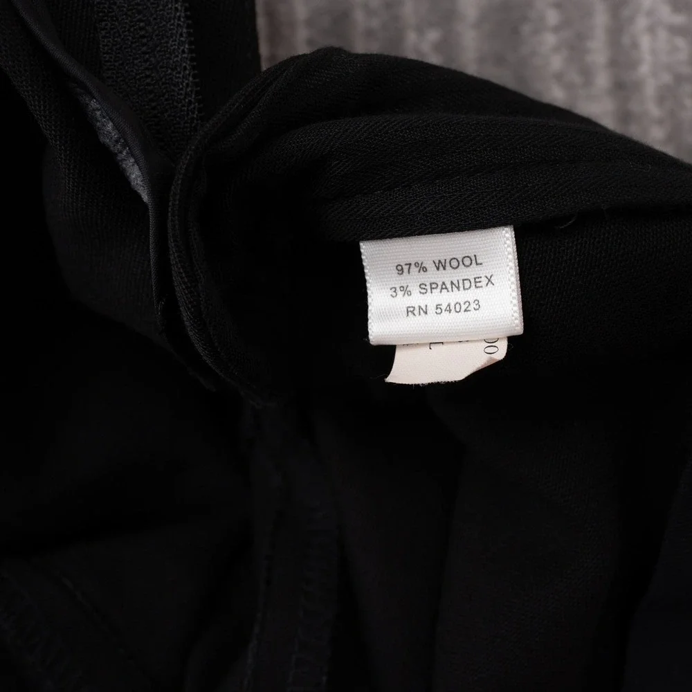 Banana Republic Jackson Fit Pants Womens 6 Black Excellent Wide Leg Wool Stretch